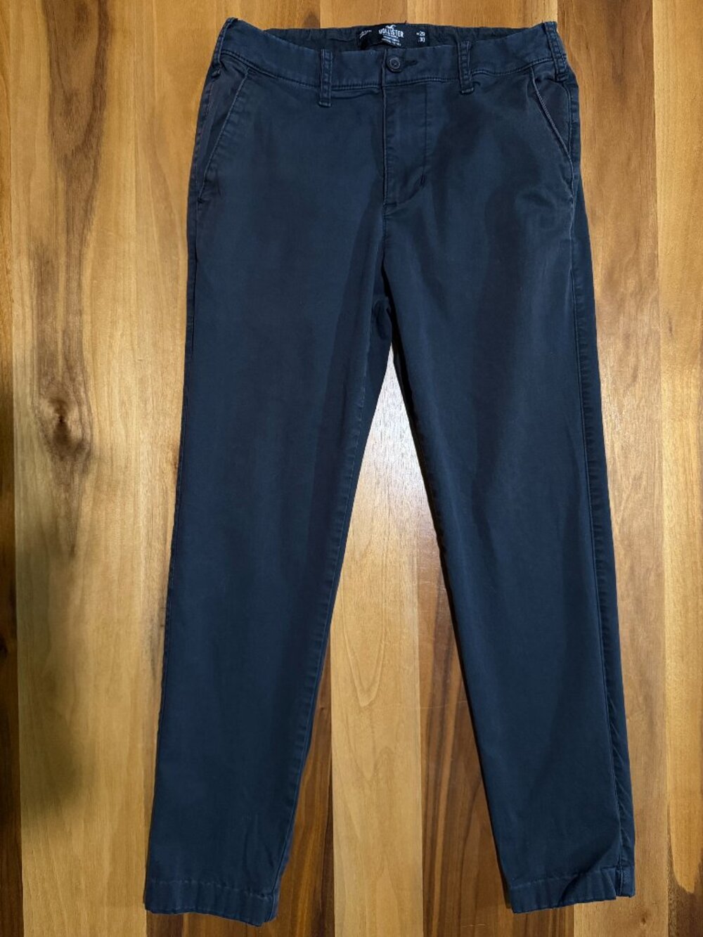 Hollister Men's Black Chino Pants 29x30 Skinny Stretch Casual